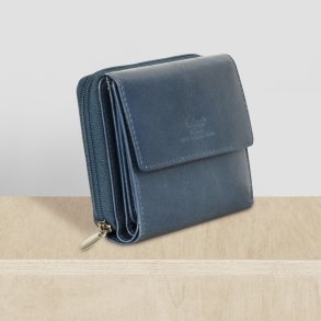 Belsac pung i lys bl� til m�nter, sedler og kort