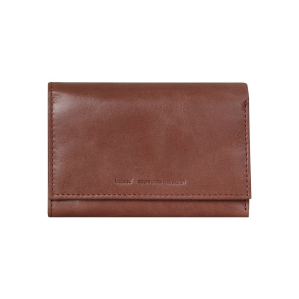 Belsac trefljet rosa pung i skind til mnter, sedler og kort