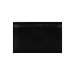 Belsac sort pung i blankt skind med overslag og indvendig plads til kort, sedler og mnter