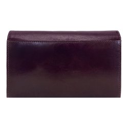 Belsac bordeaux rd pung i blankt skind med overslag og plads til mange kort og kontanter