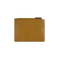 Belsac gul mntpung i skind med aftagelig kreditkortholder 