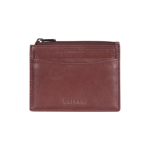 Belsac rosa mntpung i skind med aftagelig kreditkortholder 