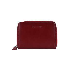 Belsac m�ntpung i m�rk r�d i glat skind med lynl�s