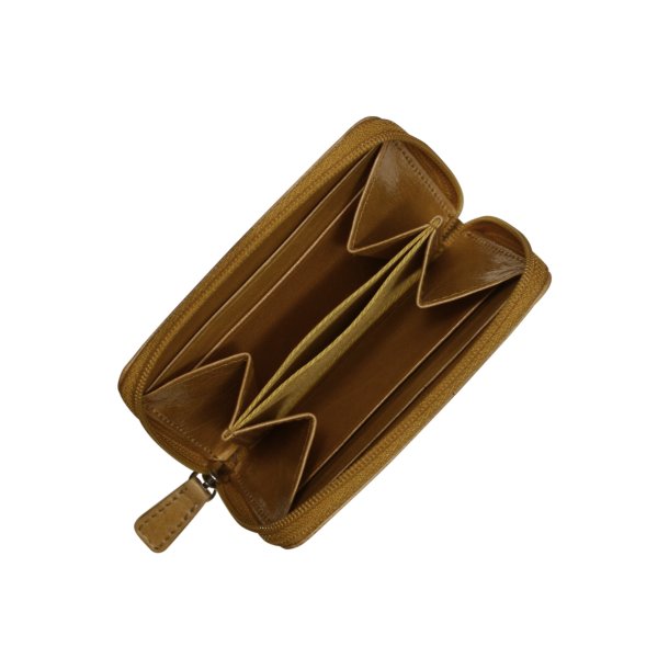 Belsac pung i gul glat skind med lynls