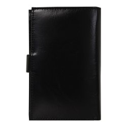 Belsac tofljet sort pung i glat skind med plads til kontanter og kreditkort