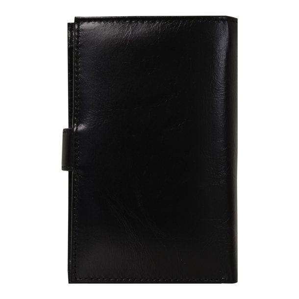 Belsac tofljet sort pung i glat skind med plads til kontanter og kreditkort