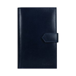 Belsac tofl�jet bl� pung i glat skind med plads til kontanter og kreditkort