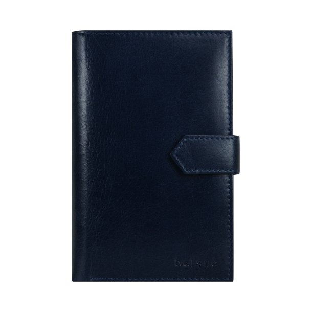 Belsac tofljet bl pung i glat skind med plads til kontanter og kreditkort