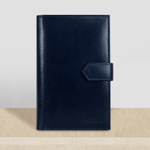 Belsac tofljet bl pung i glat skind med plads til kontanter og kreditkort