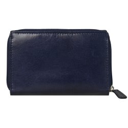 Belsac tofljet bl pung i  glat skind, to rum til kontanter og plads til mange kort