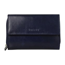 Belsac tofljet bl pung i  glat skind, to rum til kontanter og plads til mange kort