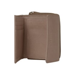 Belsac lys rosa pung i skind med to rum og plads til bde mnter, sedler og kort