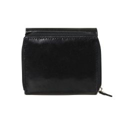 Belsac trefljet sort pung i skind til mnter, kort og sedler