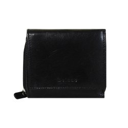 Belsac trefljet sort pung i skind til mnter, kort og sedler