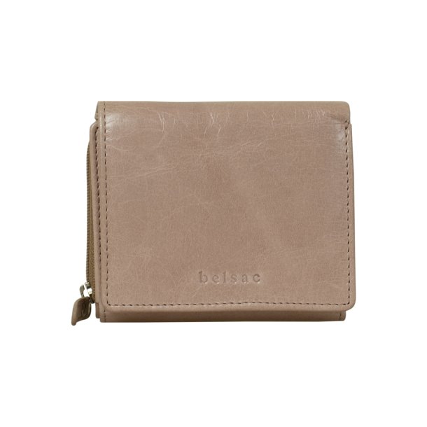 Belsac trefljet lys rosa pung i skind til mnter, kort og sedler