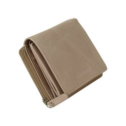 Belsac trefljet lys rosa pung i skind til mnter, kort og sedler