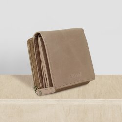 Belsac trefljet lys rosa pung i skind til mnter, kort og sedler