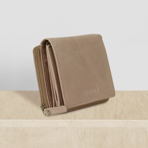 Belsac trefljet lys rosa pung i skind til mnter, kort og sedler