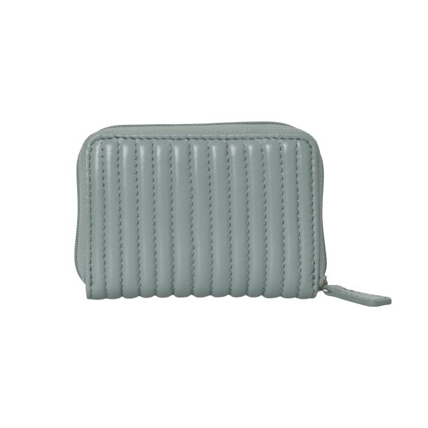 Belsac lys blå møntpung i skind med tuber og lynlås