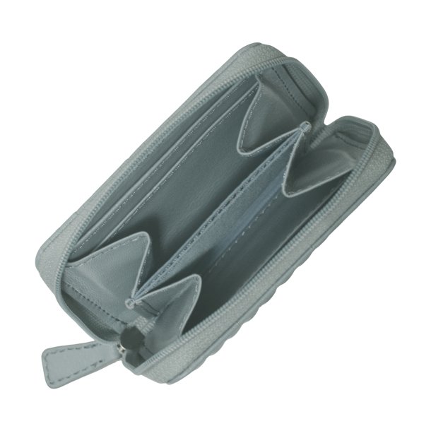 Belsac lys blå møntpung i skind med tuber og lynlås