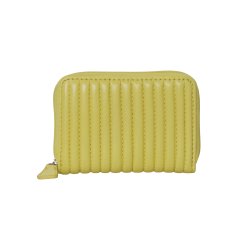 Belsac lys gul møntpung i skind med tuber og lynlås