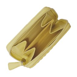 Belsac lys gul møntpung i skind med tuber og lynlås