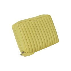 Belsac lys gul møntpung i skind med tuber og lynlås