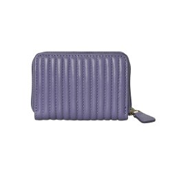 Belsac lys lilla møntpung i skind med tuber og lynlås