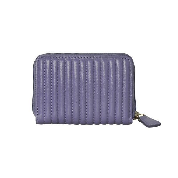 Belsac lys lilla møntpung i skind med tuber og lynlås