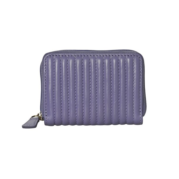 Belsac lys lilla møntpung i skind med tuber og lynlås