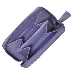 Belsac lys lilla møntpung i skind med tuber og lynlås