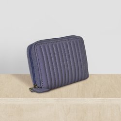 Belsac lys lilla møntpung i skind med tuber og lynlås