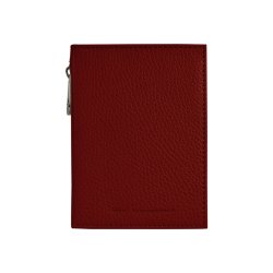 Belsac mrk rd pascover i skind med lynlsrum til mnter, samt plads til sedler og kort