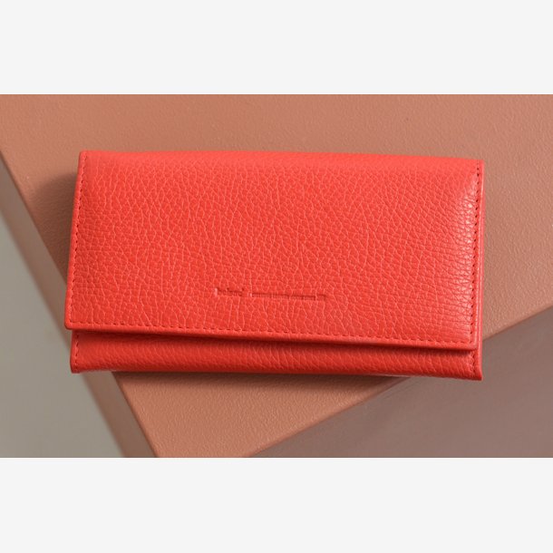 Belsac tofljet rd pung i skind med plads til bde kort og kontanter