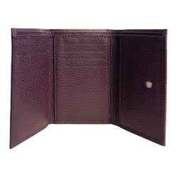 Belsac trefljet plum pung i skind til mnter, sedler og kort