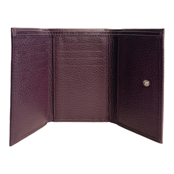 Belsac trefljet plum pung i skind til mnter, sedler og kort