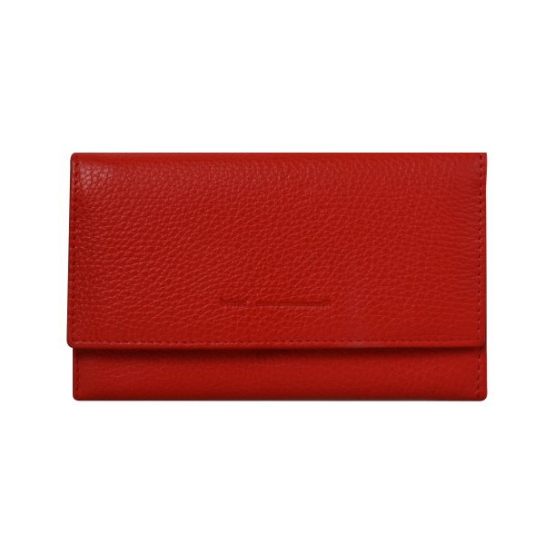 Belsac tofljet rd pung i skind med plads til bde kort og kontanter