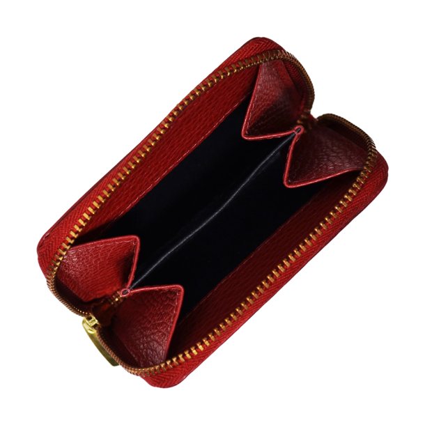 Belsac rd pung i skind med lynls til mnter og kort