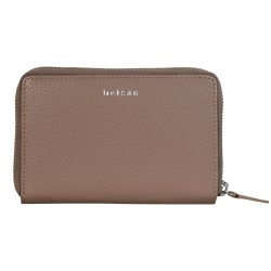 Belsac lys rosa pung i skind med lynl�s til m�nter og plads til mange kort