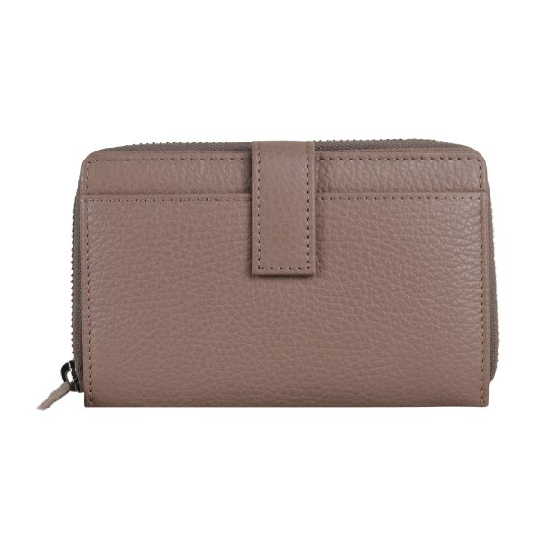 Belsac lys rosa pung i skind med lynl�s til m�nter og plads til mange kort