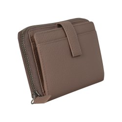 Belsac lys rosa pung i skind med lynl�s til m�nter og plads til mange kort