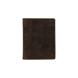 Belsac brun mindre tofl�jet herrepung i skind til b�de m�nter, sedler og flere kort.     