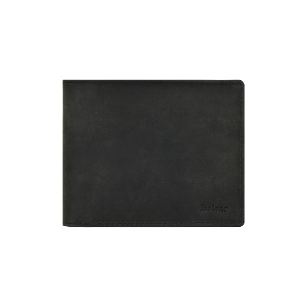 Belsac sort trefljet herrepung i mat skind med plads til mange kort, sedler og mnter