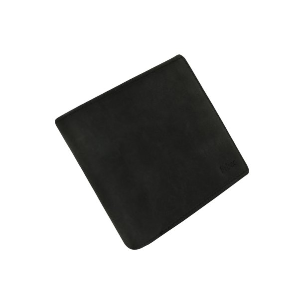 Belsac sort trefljet herrepung i mat skind med plads til mange kort, sedler og mnter