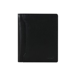 Belsac sort tofljet herrepung i skind med plads til mnter og kort samt kortlomme p forsiden