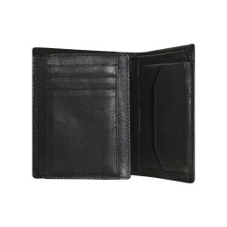 Belsac sort tofljet herrepung i skind med plads til et kort p forsiden. H:12cm x B: 10cm