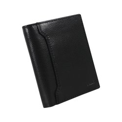 Belsac sort tofljet herrepung i skind med plads til et kort p forsiden. H:12cm x B: 10cm