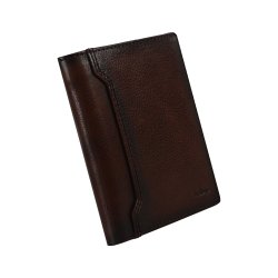 Belsac brun tofljet herrepung i skind med plads til et kort p forsiden. H:12cm x B: 10cm