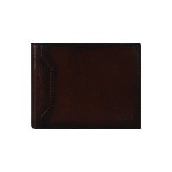 Belsac brun herrepung i skind med plads til mnter og kort samt kortlomme p forside