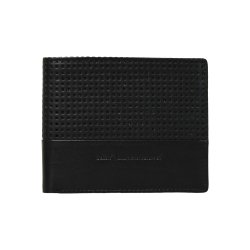 Belsac sort tofløjet herrepung i skind med plads til kort, mønter og sedler